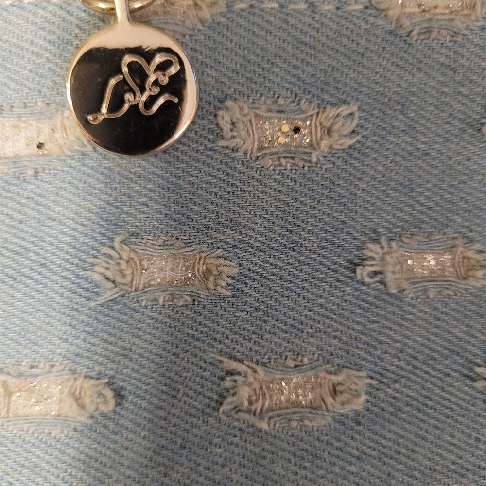 Libby Edelman Light Denim Blue/Gold Bali ToteBag With Matching Wristlet EUC - Picture 10 of 12